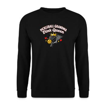 Pickleball-Großmutter Dink Queen Lustig - Unisex Pullover - Schwarz - Vorne - Alina (178cm) & Michal (187cm)