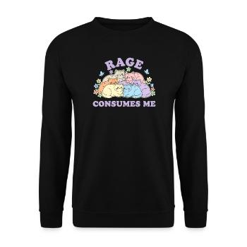 Pastellkatzen Kuschelwolke - Unisex Pullover - Schwarz - Vorne - Alina (178cm) & Michal (187cm)