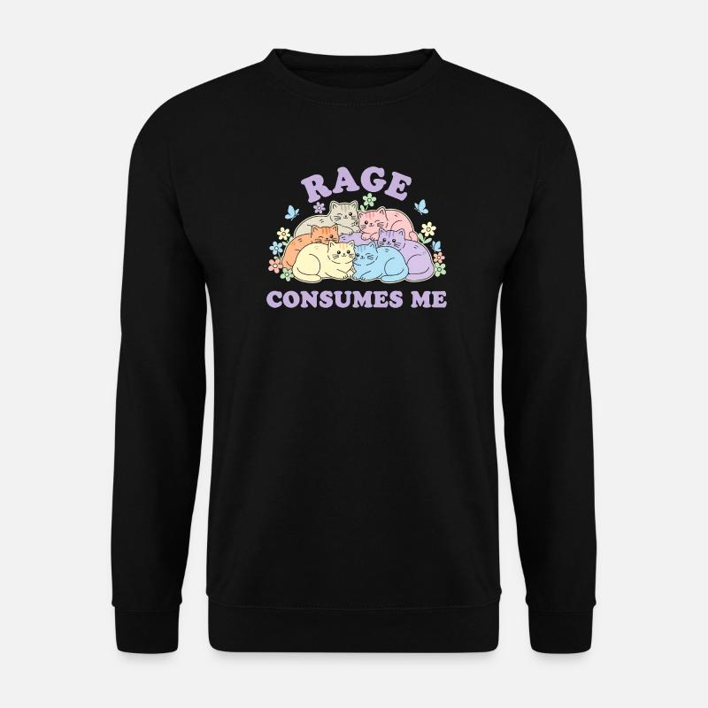 Pastel Cats Cuddly Cloud - Unisex Sweatshirt - black