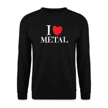 I Heart Metal Red Dripping Melting Heart Art - Unisex Pullover - Schwarz - Vorne - Alina (178cm) & Michal (187cm)