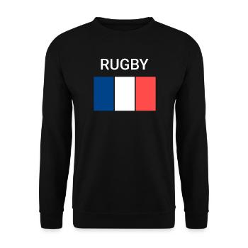 Rugby Frankreich - Unisex Pullover - Schwarz - Vorne - Alina (178cm) & Michal (187cm)