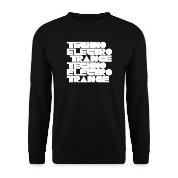 Musique techno électro trance - Sweat-shirt Unisexe - noir - Devant - Alina (178cm) & Michal (187cm)