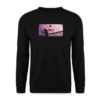 Joueuse de volley-ball de beach-volley féminin - Sweat-shirt Unisexe - noir - Devant - Alina (178cm) & Michal (187cm)