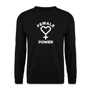 FEMALE POWER – GIRL POWER FAUST! ♀ GIRLS SISTERS - Unisex Sweatshirt - black - Front - Alina (178cm) & Michal (187cm)