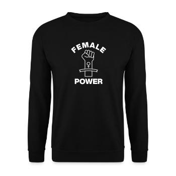 FEMALE POWER – GIRL POWER FAUST! ♀ GIRLS SISTERS - Unisex Sweatshirt - black - Front - Alina (178cm) & Michal (187cm)