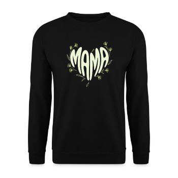 Cœur de Maman Fleur - Sweat-shirt Unisexe - noir - Devant - Alina (178cm) & Michal (187cm)