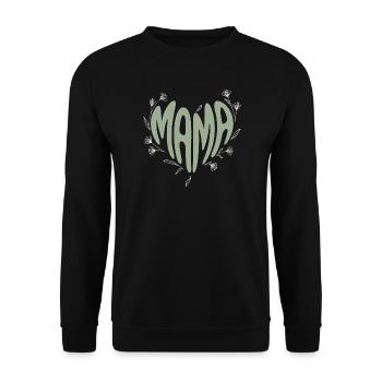 Mom Heart Font with Flowers - Unisex Sweatshirt - black - Front - Alina (178cm) & Michal (187cm)