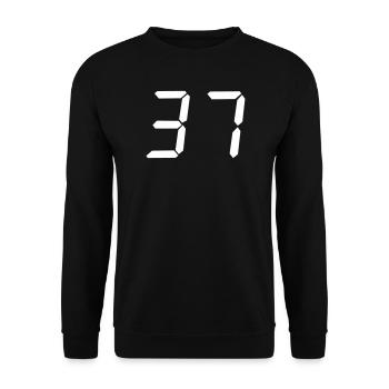 digitale_zahl_37- - Unisex Sweatshirt - black - Front - Alina (178cm) & Michal (187cm)