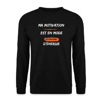 Motivation en mode économie d'énergie - Sweat-shirt Unisexe - noir - Devant - Alina (178cm) & Michal (187cm)
