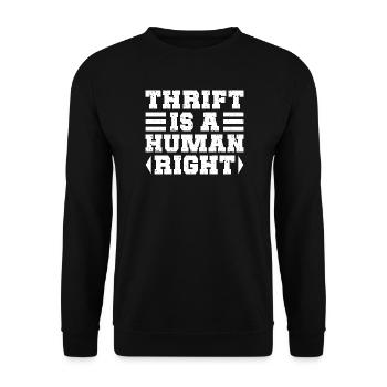 La friperie est un droit humain pour l’amour de la friperie - Sweat-shirt Unisexe - noir - Devant - Alina (178cm) & Michal (187cm)