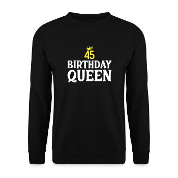 45. Geburtstagsgeschenke - Unisex Pullover - Schwarz - Vorne - Alina (178cm) & Michal (187cm)