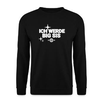 Ich Werde Big Sis - Unisex Pullover - Schwarz - Vorne - Alina (178cm) & Michal (187cm)