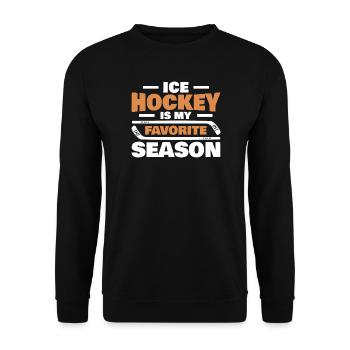 Eishockey ist meine Lieblingssaison - Unisex Sweatshirt - black - Front - Alina (178cm) & Michal (187cm)