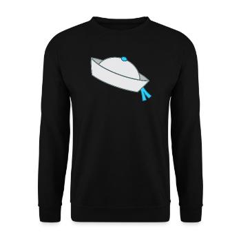 Comic Stil matrosenmütze - Unisex Pullover - Schwarz - Vorne - Alina (178cm) & Michal (187cm)
