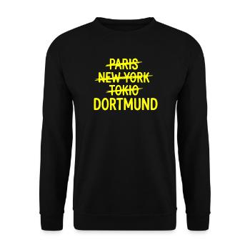 Dortmund, Ruhrpott City Shirt, Hoodie, Cap - Unisex Pullover - Schwarz - Vorne - Alina (178cm) & Michal (187cm)