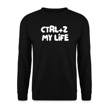 STRG+Z, MEIN LEBEN - Unisex Pullover - Schwarz - Vorne - Alina (178cm) & Michal (187cm)