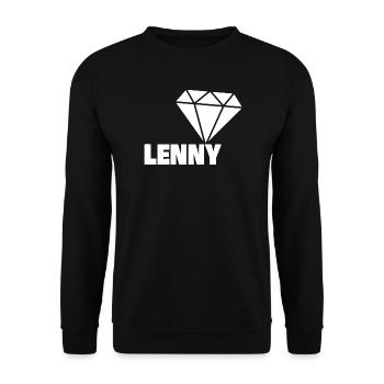 Lenny als Diamant - Unisex Pullover - Schwarz - Vorne - Alina (178cm) & Michal (187cm)