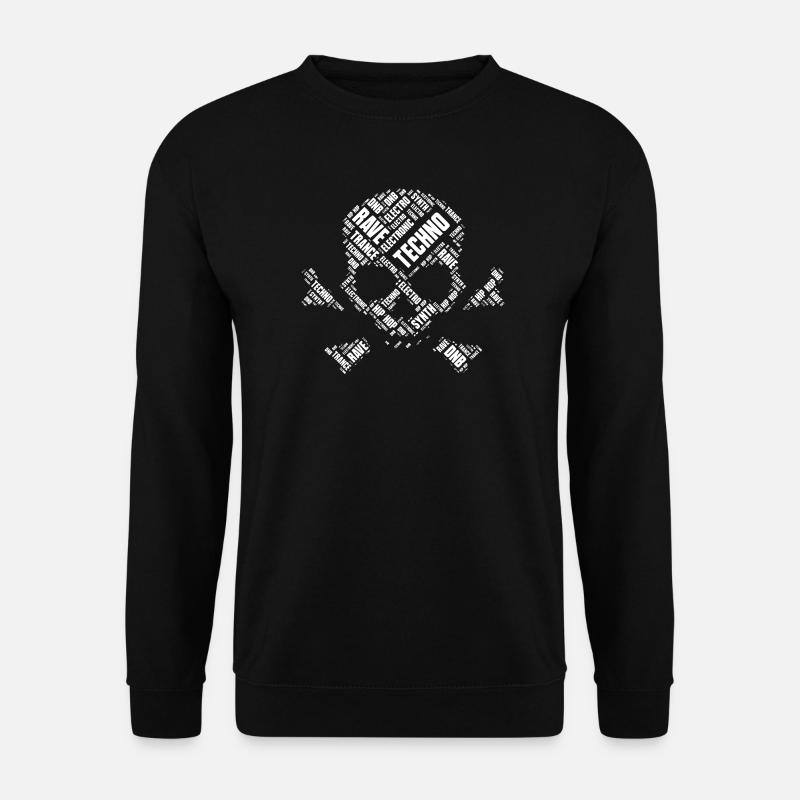 Techno Skull Wordcloud - Unisex Sweatshirt - black