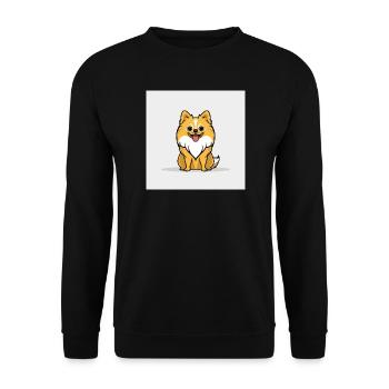Cuddly Cartoon Dog - Unisex Sweatshirt - black - Front - Alina (178cm) & Michal (187cm)