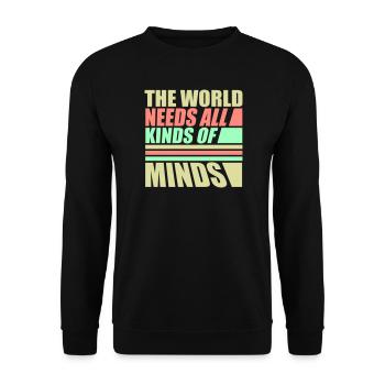 Le monde a besoin de toutes sortes d’esprits inspirants - Sweat-shirt Unisexe - noir - Devant - Alina (178cm) & Michal (187cm)