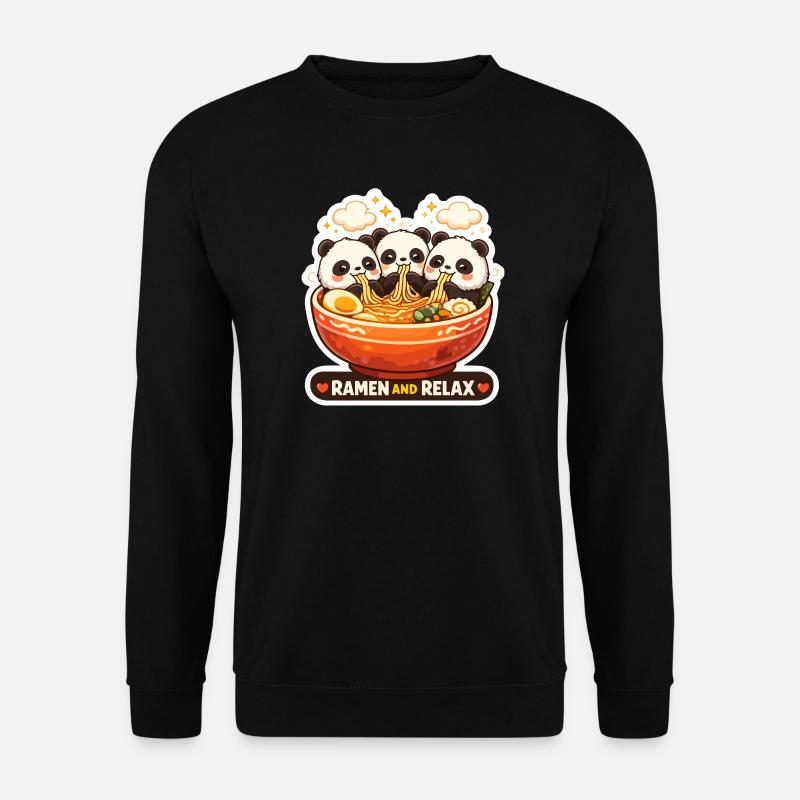 Panda Ramen & Relax Trio - Unisex Sweatshirt - black