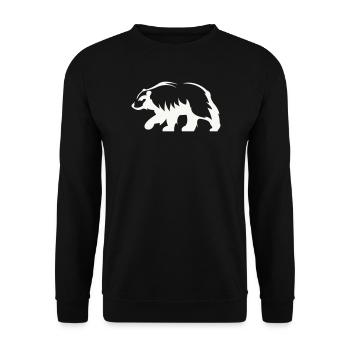 Bär Silhouette - Unisex Pullover - Schwarz - Vorne - Alina (178cm) & Michal (187cm)
