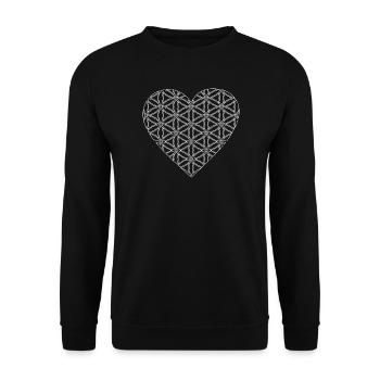 Cœur avec fleur de vie - Amour, spiritualité et style - Sweat-shirt Unisexe - noir - Devant - Alina (178cm) & Michal (187cm)