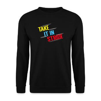 Running Run Take It In Stride Marathon Runner - Unisex Sweatshirt - black - Front - Alina (178cm) & Michal (187cm)