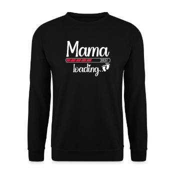Mama 2027 Loading Werdende Mama 2027 - Unisex Pullover - Schwarz - Vorne - Alina (178cm) & Michal (187cm)