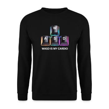 Funny Gaming Keyboard WASD My Cardio Gamer - Unisex Sweatshirt - black - Front - Alina (178cm) & Michal (187cm)