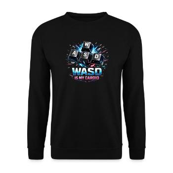 Funny Gaming Keyboard WASD My Cardio Gamer - Unisex Sweatshirt - black - Front - Alina (178cm) & Michal (187cm)