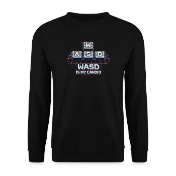 Funny Gaming Keyboard WASD My Cardio Gamer - Unisex Sweatshirt - black - Front - Alina (178cm) & Michal (187cm)