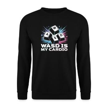 Funny Gaming Keyboard WASD My Cardio Gamer - Unisex Sweatshirt - black - Front - Alina (178cm) & Michal (187cm)