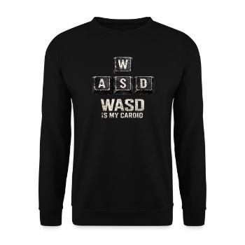 Funny Gaming Keyboard WASD My Cardio Gamer - Unisex Sweatshirt - black - Front - Alina (178cm) & Michal (187cm)