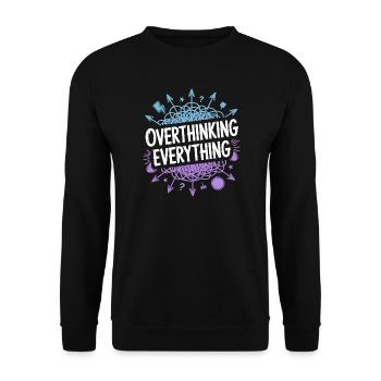 Overthinking Everything ADHS Chaos - Unisex Pullover - Schwarz - Vorne - Alina (178cm) & Michal (187cm)