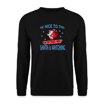 SANTA CHEF - Unisex Sweatshirt - black - Front - Alina (178cm) & Michal (187cm)