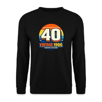 40 Vintage 1986 Édition Limitée - Sweat-shirt Unisexe - noir - Devant - Alina (178cm) & Michal (187cm)