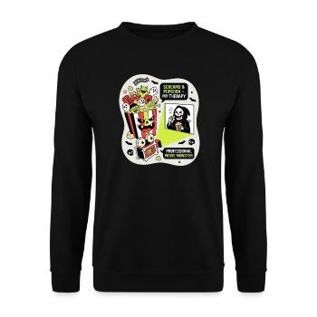Popcorn Monster Therapy - Unisex Sweatshirt - black - Front - Alina (178cm) & Michal (187cm)