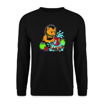 Pottery Pup Splash - Unisex Sweatshirt - black - Front - Alina (178cm) & Michal (187cm)