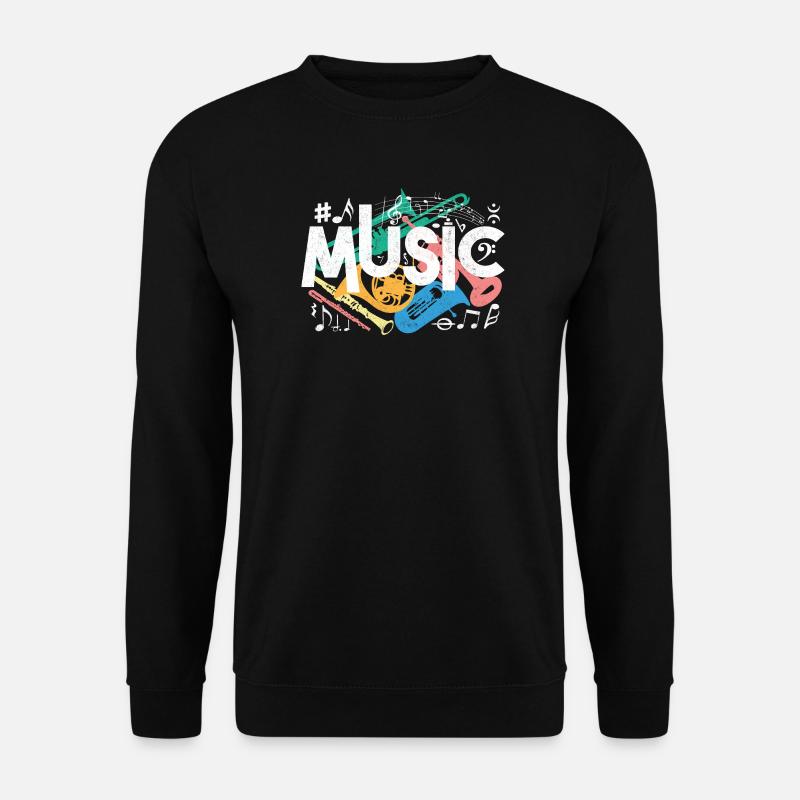 Farbenfrohe Musikmotive - Unisex Pullover - Schwarz