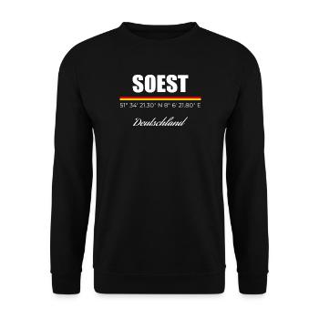 Soest - Unisex Pullover - Schwarz - Vorne - Alina (178cm) & Michal (187cm)