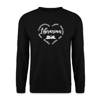 Librarian Book Reading Library Bookaholic Read - Unisex Sweatshirt - black - Front - Alina (178cm) & Michal (187cm)