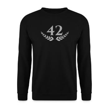 42 - Unisex Sweatshirt - black - Front - Alina (178cm) & Michal (187cm)