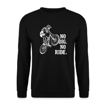 BMX Dirt Jump No Dig No Ride Fahrrad Sprung - Unisex Pullover - Schwarz - Vorne - Alina (178cm) & Michal (187cm)