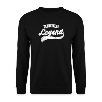 Zertifizierte Legende - Unisex Pullover - Schwarz - Vorne - Alina (178cm) & Michal (187cm)