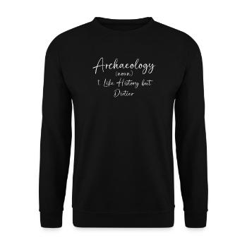 Archäologie Definition - Unisex Pullover - Schwarz - Vorne - Alina (178cm) & Michal (187cm)