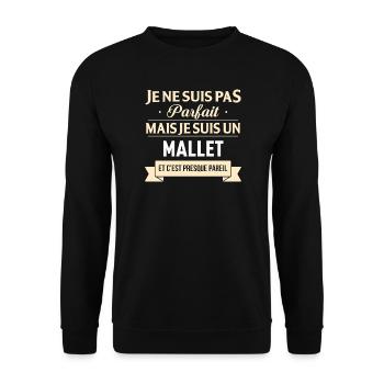 Je Ne Suis Pas Parfait Mais Je Suis Un Mallet E... - Sweat-shirt Unisexe - noir - Devant - Alina (178cm) & Michal (187cm)