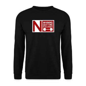 No Whining No Quitting No Excuses Gym Motivation - Unisex Pullover - Schwarz - Vorne - Alina (178cm) & Michal (187cm)