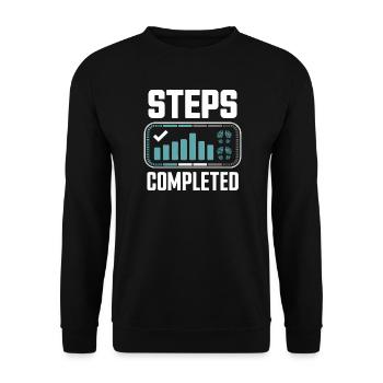 Steps Completed 10000 Schritte - Unisex Sweatshirt - black - Front - Alina (178cm) & Michal (187cm)