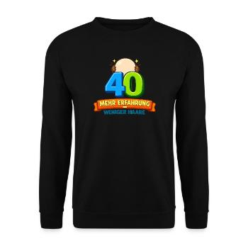 40 More experience Less hair - Unisex Sweatshirt - black - Front - Alina (178cm) & Michal (187cm)